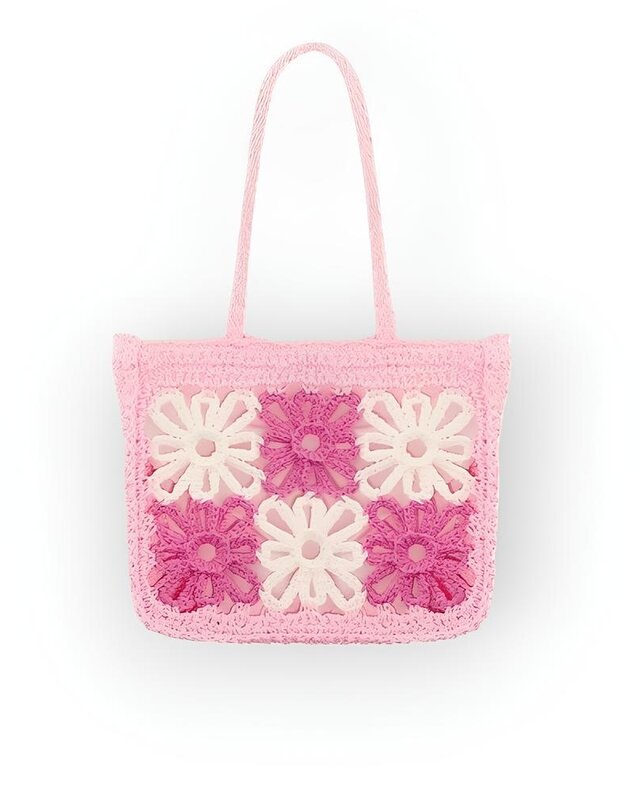 Dames duurzame - Schouder Tas -Bloemen Geweven