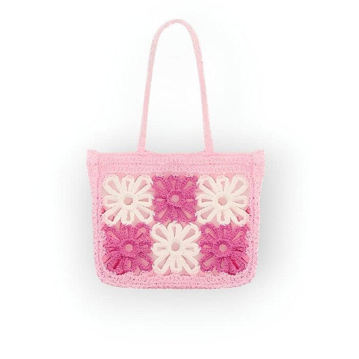 Dames duurzame - Schouder Tas -Bloemen Geweven