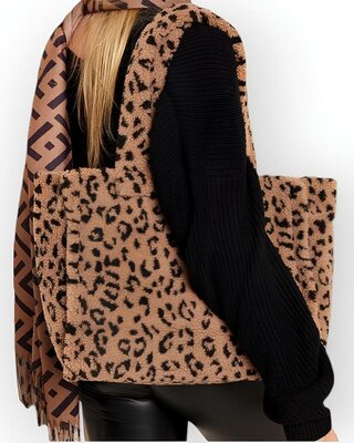 Dames Teddy Shopper - Tas - Luipaardprint - Trendy