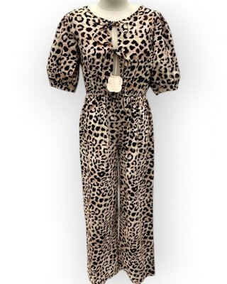 Stijlvolle Jumpsuit - Knotted - Luipaardprint
