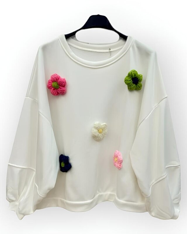 Dames Sweater - Gehaakte Bloemen - Summer Set