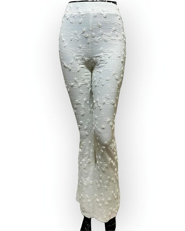 Flair Broek - ecru roosjes - Stijlvolle Dames Mode