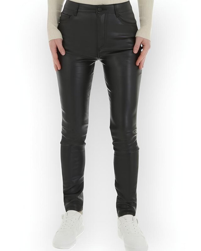 Dames Stoere  Broek -  Slimfit - Leder