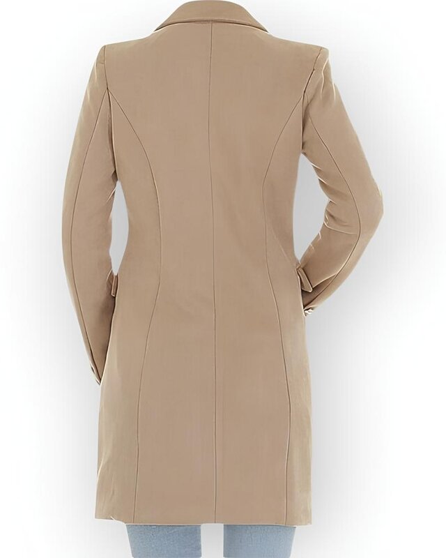 Dames Lange Blazer - Fluweel zacht - Gouden Knopen