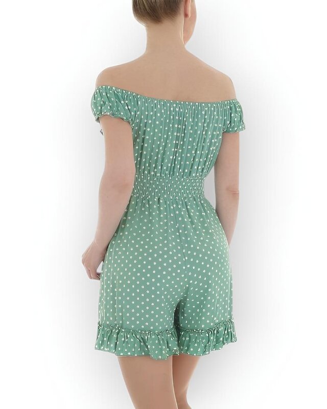 Dames - Playsuit - Witte Stippen - Luchtige Mode