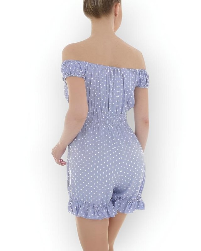 Dames - Playsuit - Witte Stippen - Luchtige Mode