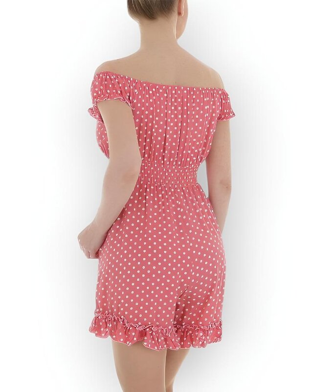 Dames - Playsuit - Witte Stippen - Luchtige Mode