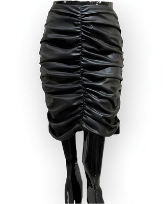 Luxe Lederen Plooirok - Stoere Uitstraling