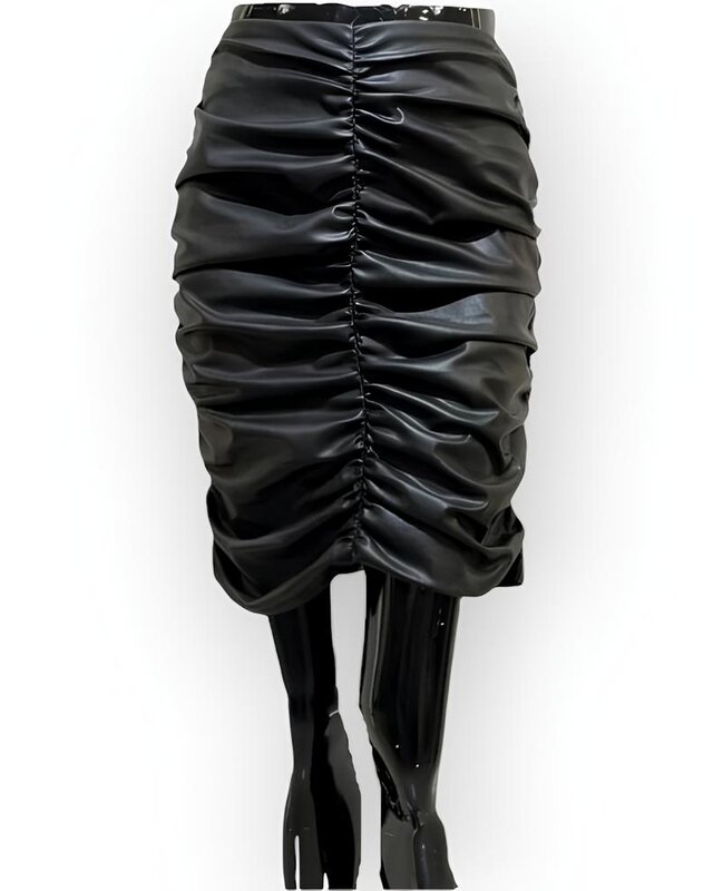 Luxe Lederen Plooirok - Stoere Uitstraling