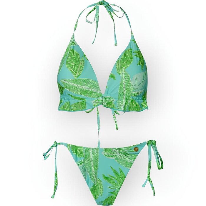 Triangel Bikini - 3-Delig - Bladerenmotief - Nature