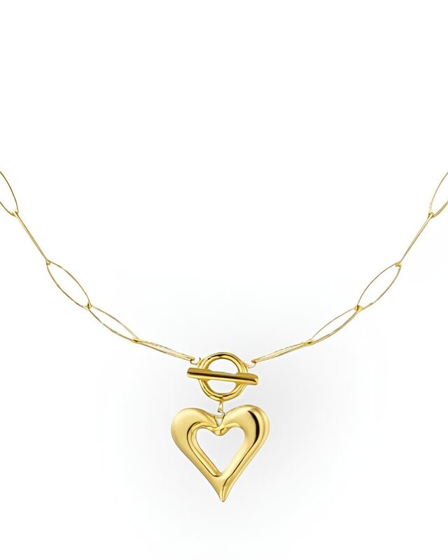 Dames Schakel Hals Ketting - Hart - Hanger - Sieraad