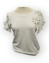 Dames T-shirt -  Broderie - Bloem -Ruffel