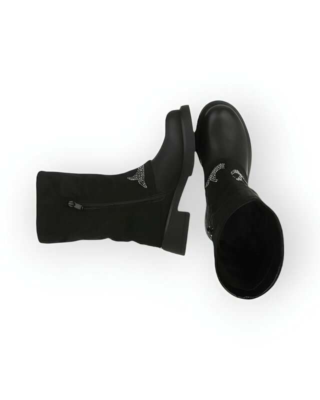 western - Dames Laarzen - Suedine - leder - Strass