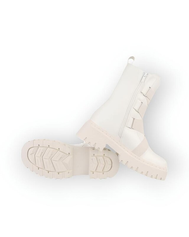 Dames - Enkellaarzen - verband - Leder - Wit