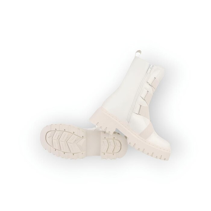 Dames - Enkellaarzen - verband - Leder - Wit