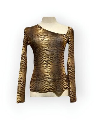 Dames - Top  - Mesh - Tijgerprint