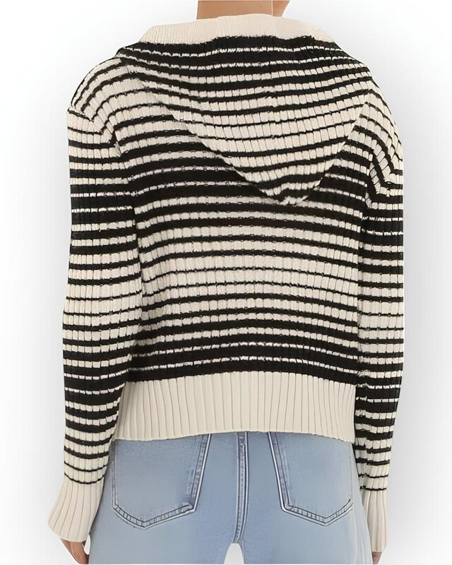 Vest - Gestreept - capuchon - Dames - Mode