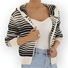 Vest  - Gestreept - capuchon - Dames - Mode