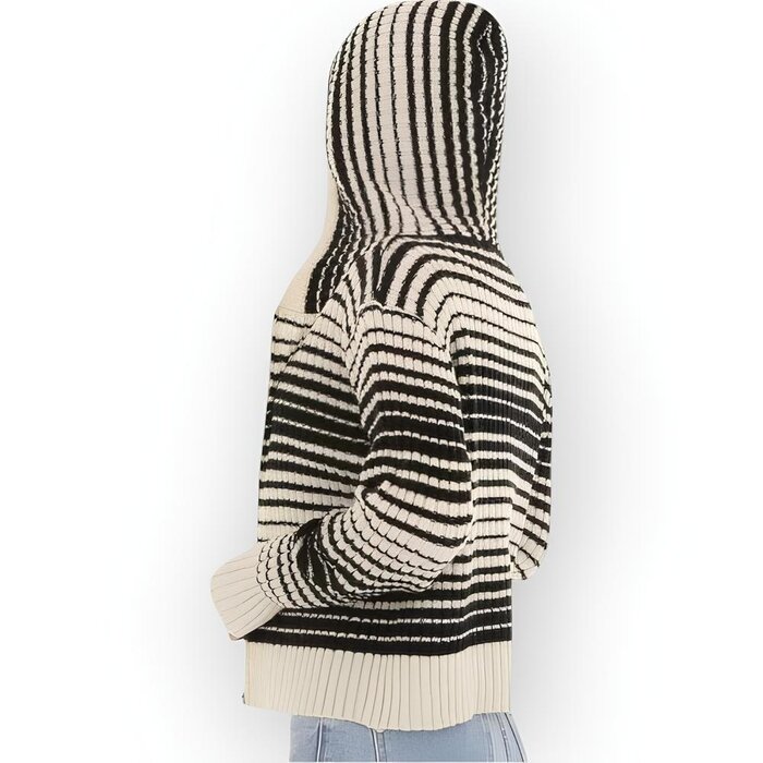 Vest  - Gestreept - capuchon - Dames - Mode