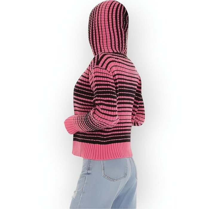 Vest  - Gestreept - capuchon - Dames - Mode