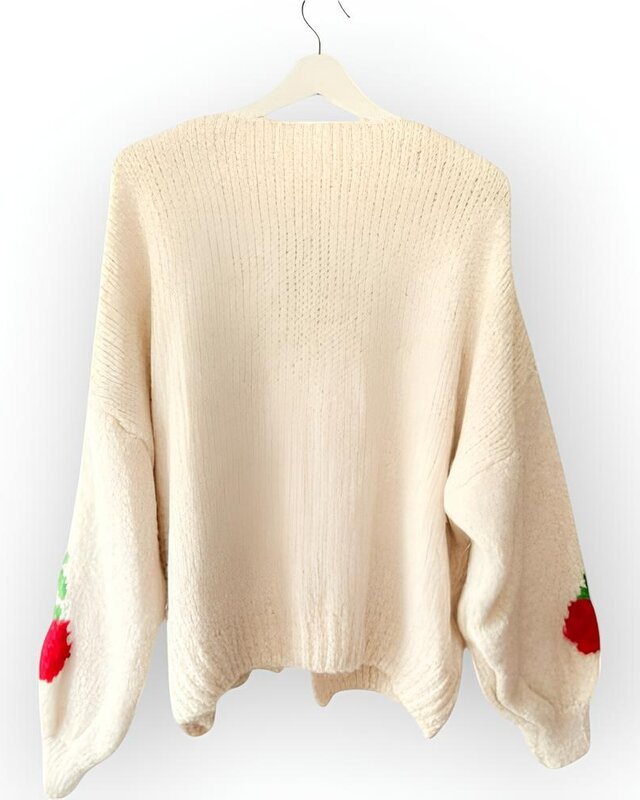 Vest –Cherry Knotted - Ecru -Dames Mode