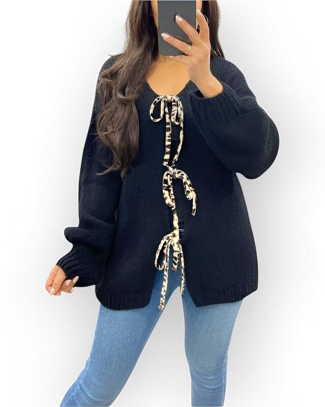 Vest - Luipaard - Strikken – Knotted - Dames Fashion