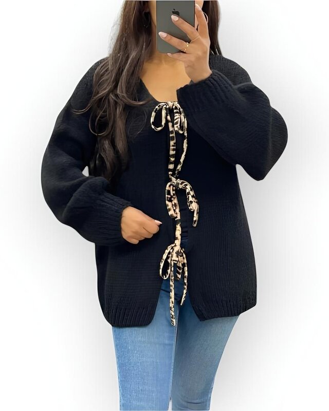 Vest - Luipaard - Strikken – Knotted - Dames Fashion