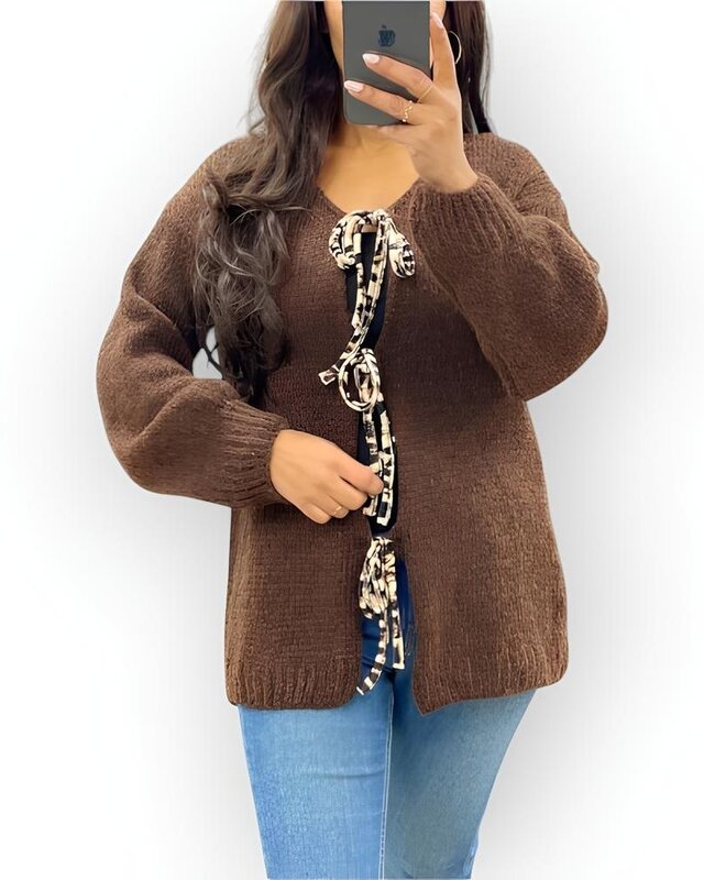 Vest - Luipaard - Strikken – Knotted - Dames Fashion