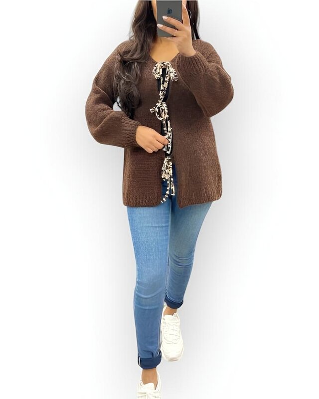 Vest - Luipaard - Strikken – Knotted - Dames Fashion