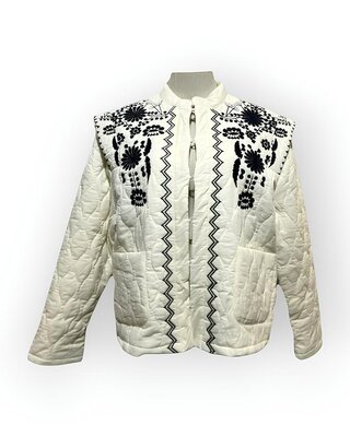 Vest Demi-Geborduurd -  Ecru -Dames