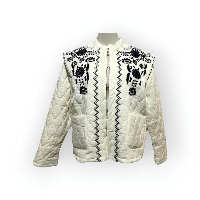 Vest Demi-Geborduurd -  Ecru