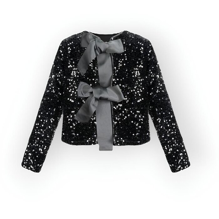 Dames Vest - Pailletten - strik - Glamour