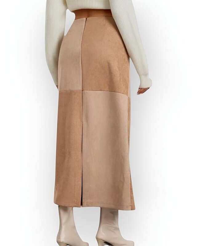Rok Elegante Suede - Kleurenblok - Dames mode
