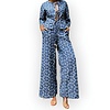 Dames Denim Look Broek met Borduursels – Trendy & Comfortabel