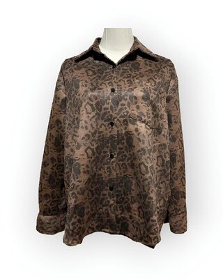 Dames Oversized Blouse | Panterprint Fluweel – Trendy & Luxe