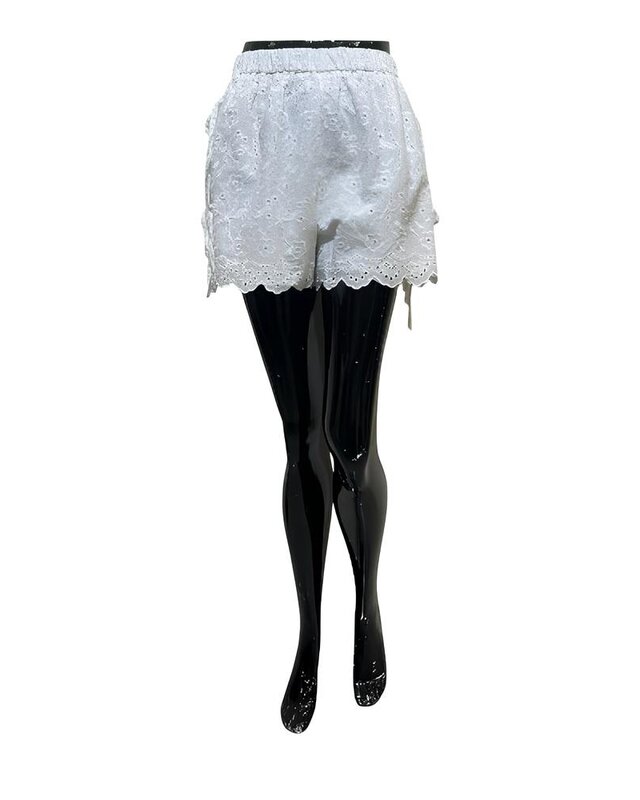 Dames Broderie Short | Knotted Zijkant & Boho Chic