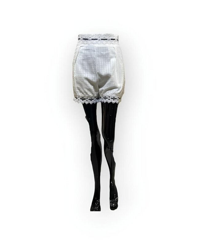 Dames Broderie Short | Elegant Design - Fluwelen Lint