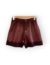 Dames Imitatie leren Short |  Kantdetail