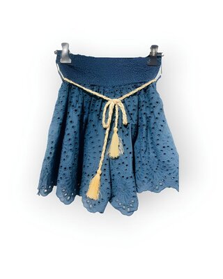 Dames Stijlvolle Navy Short | Elegante Borduurdetails