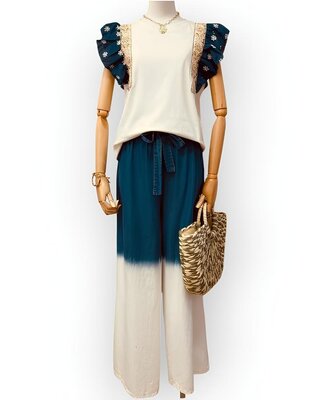 Dames Denim Contrast | Palazzo Broek – Stijlvol & Comfortabel