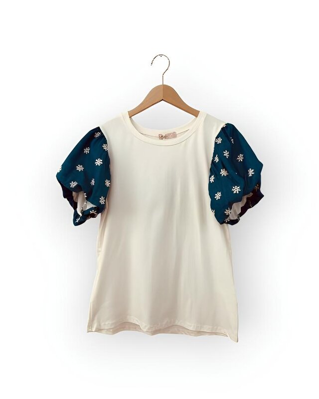 Denim Charm | Dames Pof Shirt – Stijlvol - Broderie