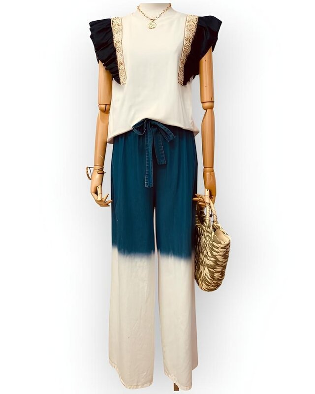 Denim Luxe | Dames Shirt – Embroid & Paillette