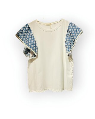 Denim Bloom | Dames Shirt – Embroid & Ruffel