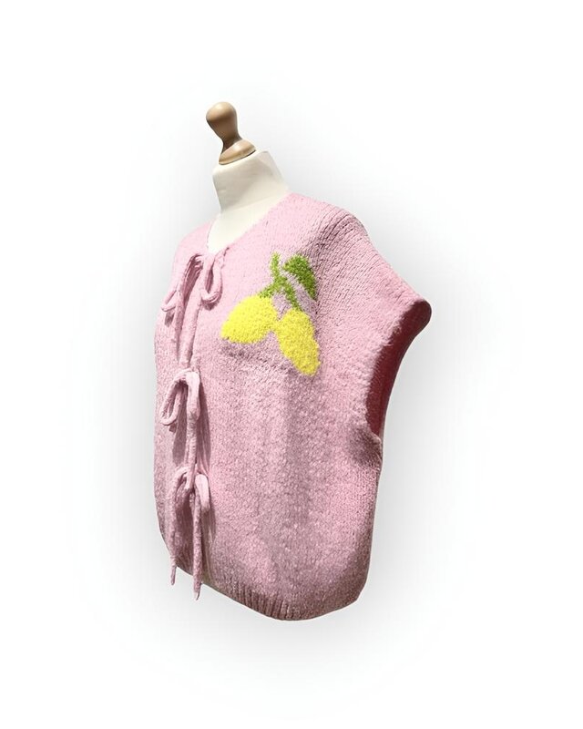 Lemon Bliss | Dames Gebreide Gilet – Zacht & Uniek