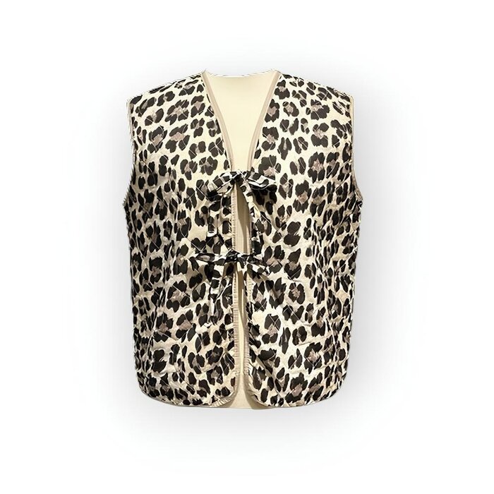 Luipaard Dames  Gilet – Knotted