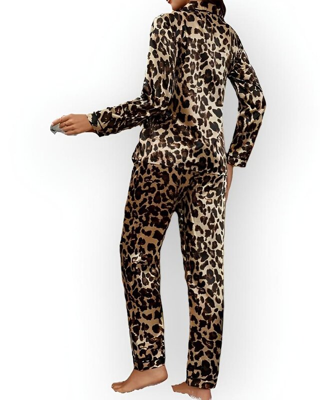 Luxury Leopard | Dames Satijnen Pyjama Set