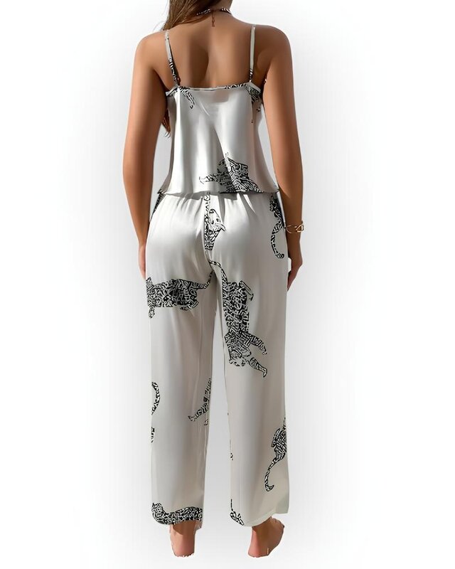 Wild Elegance | Satijnen Dames Pyjama Set –Luipaard