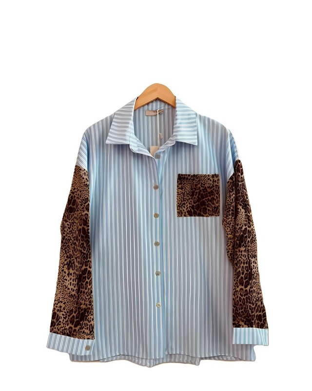 Wild Stripes | Dames Blouse – Leopard & Stripes