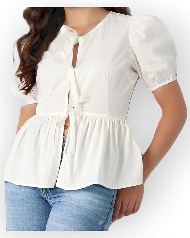 Chic Knot | Getailleerde Dames Blouse – Trendy Pof