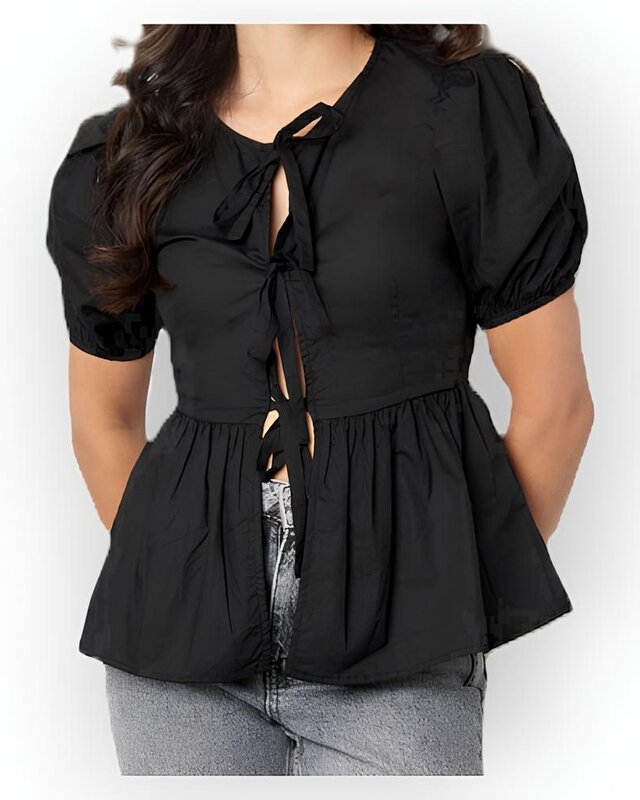 Chic Knot | Getailleerde Dames Blouse – Trendy Pof